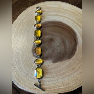 Vintage Amber-Toned Silver Bracelet– BOGO FREE Jewelry Deal
